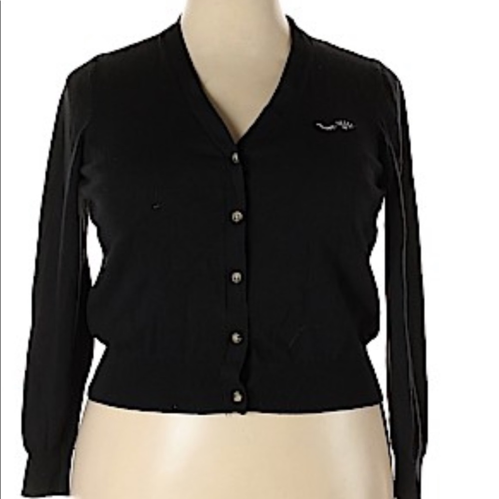POPSUGAR Little Black Cardigan Winking